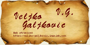 Veljko Galjković vizit kartica